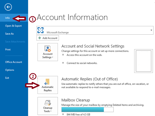 Automatic Replies Out Of Office In Outlook 2010 Through 2016 And Web 